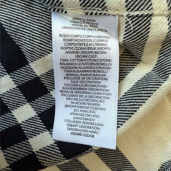 Polo Ralph Lauren Black and Cream Spell Out Plaid Shirt Teen Size 12 - Picture 8 of 11